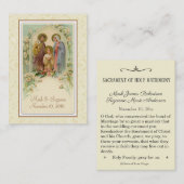 Carte sainte de mariage de famille sainte (Devant / Derrière)