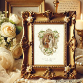 Carte Sainte de Mariage Fleurie Or Espagnol