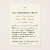 Carte Sainte de Mariage Fleurie Or Espagnol (Dos)