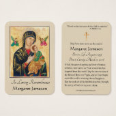 Carte sainte de prière commémorative funèbre (Devant & derrière)