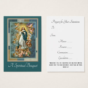 Carte sainte de prière de bouquet spirituel de