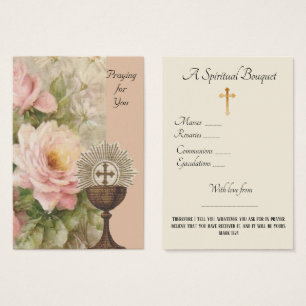 Carte sainte de prière de bouquet spirituel de