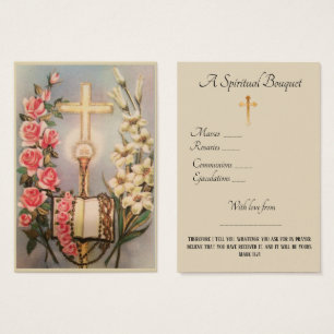 Carte sainte de prière de bouquet spirituel de