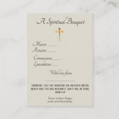 Carte sainte de prière de bouquet spirituel de (Dos)