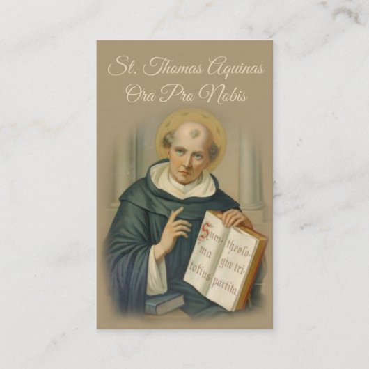 CARTE SAINTE DE PRIÈRE DE ST THOMAS AQUINAS (Devant)