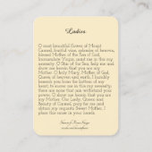 Carte Sainte de prière religieuse catholique du Mo (Dos)