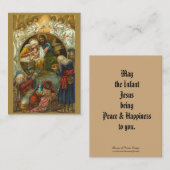 Carte sainte de salutation d'épiphanie de nativité (Devant / Derrière)