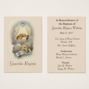 Carte sainte de souvenir baptismal catholique de