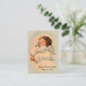 Carte sainte de souvenir baptismal d'ange de bébé (Debout devant)