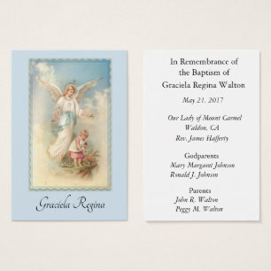 Carte sainte de souvenir baptismal de bébé