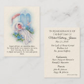Carte sainte de souvenir de bébé de prière (Devant / Derrière)