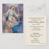 Carte sainte de souvenir de bébé de prière (Devant / Derrière)