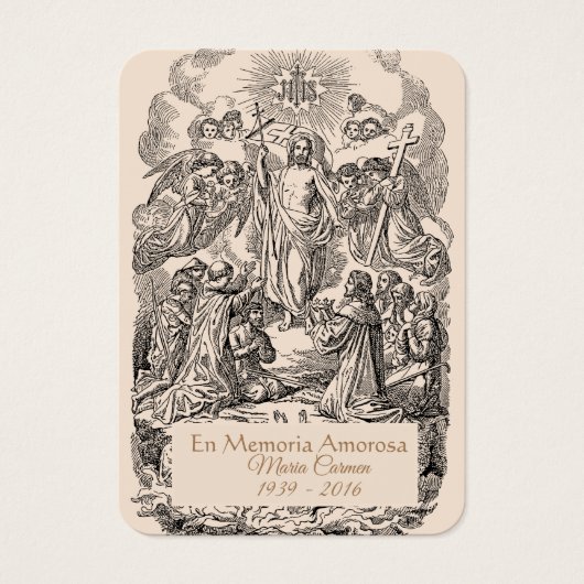 Carte Sainte du Mémorial catholique de Jésus (Devant)