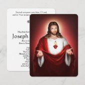 Carte Sainte du Mémorial catholique de Jésus-Coeur (Devant / Derrière)