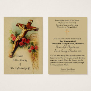 Carte sainte du Mémorial du prêtre catholique -