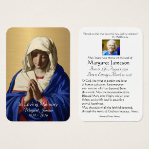 Carte Sainte du Mémorial funéraire catholique Vier