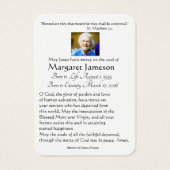 Carte Sainte du Mémorial funéraire catholique Vier (Dos)