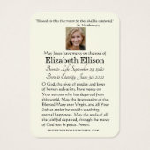 Carte Sainte du Mémorial funéraire catholique Vier (Dos)