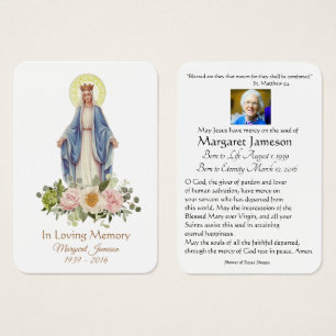 Carte Sainte du Mémorial funéraire catholique Vier