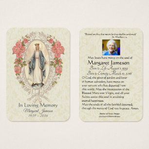 Carte Sainte du Mémorial funéraire catholique Vier