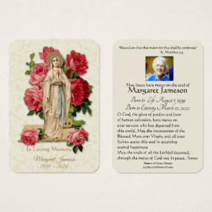 Carte Sainte du Mémorial funéraire catholique Vier