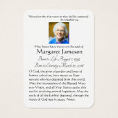 Carte Sainte du Mémorial funéraire catholique Vier (Dos)