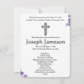 Carte Sainte du Mémorial funéraire catholique Vier (Dos)