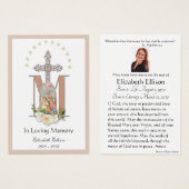 Carte Sainte du Mémorial funéraire catholique Vier (Devant & derrière)