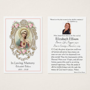 Carte Sainte du Mémorial funéraire catholique Vier