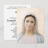 Carte Sainte du Mémorial funéraire catholique Vier (Devant / Derrière)