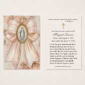 Carte Sainte du Mémorial funéraire de Mary Peach - (Devant & derrière)