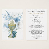 Carte Sainte du Souvenir catholique de la première (Devant & derrière)