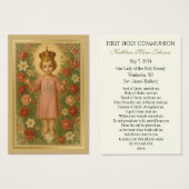 Carte Sainte du Souvenir catholique de la première (Devant & derrière)