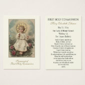 Carte Sainte du Souvenir catholique de la première (Devant & derrière)