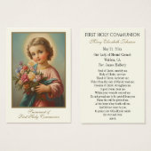 Carte Sainte du Souvenir catholique de la première (Devant & derrière)