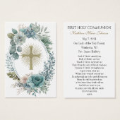 Carte Sainte du Souvenir catholique de la première (Devant & derrière)