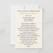 Carte Sainte du Souvenir catholique de la première (Dos)