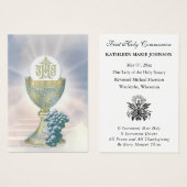 Carte Sainte du Souvenir catholique de la première (Devant & derrière)