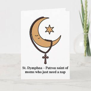 Carte Sainte Dymphna Maman Catholique Occupée Drôle Beso