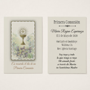 Carte Sainte Espagnole pour la Première Communion