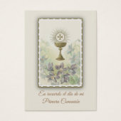 Carte Sainte Espagnole pour la Première Communion (Devant)