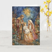 Carte Sainte Famille dans une confortable stabilité (Fleur jaune)