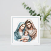 Carte Sainte Famille – Douce Crèche de la Nativité (Debout devant)