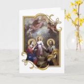 Carte Sainte Famille Jésus Marie Joseph Trinity (Fleur jaune)