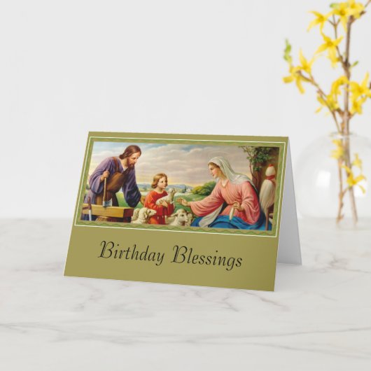 Carte SAINTE FAMILLE Saint Joseph, Jésus, Marie (Fleur jaune)