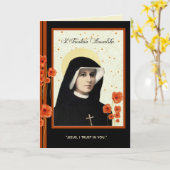 Carte Sainte Faustine Divine Miséricorde, Offrande de Me (Fleur jaune)