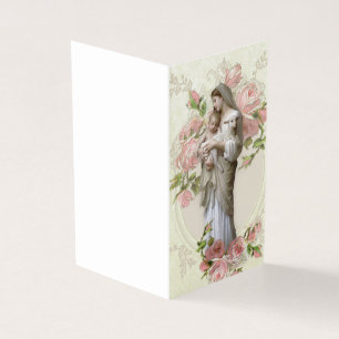 Carte sainte funèbre catholique bénie de Vierge