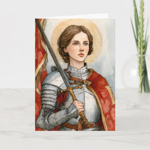 Carte Sainte Jeanne d'Arc en armure