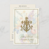 Carte Sainte Mariage catholique Croix mariale flor (Devant / Derrière)