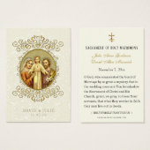Carte sainte Mariage catholique traditionnelle (Devant & derrière)